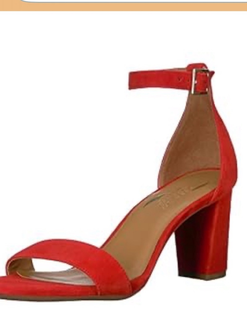 AEROSOLES Red Block Heel Ankle-Strap Sandal